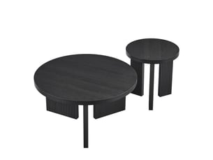 Table basse rond(e) coloris noir MEUBLIV  - 80 cmx44.5 cm