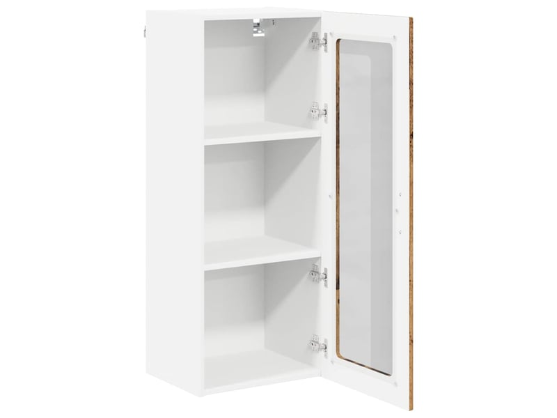  Meuble mural de cuisine, cabinet en verre mural bois ancien 40x31x100cm shl2298  - Conforama E