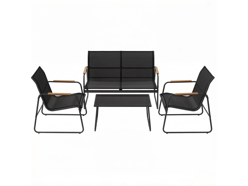  Salon de jardin 4 pièces avec canapé 2 places et table basse evryae  - Conforama A