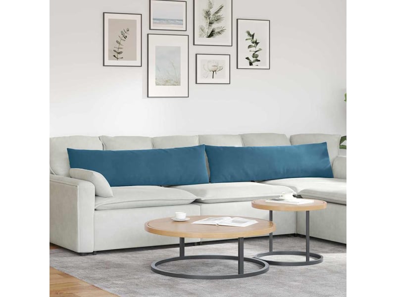 Lot de 2 coussins de canapé, coussins décoratifs bleu 145 x 40 cm cf58996 - Conforama B
