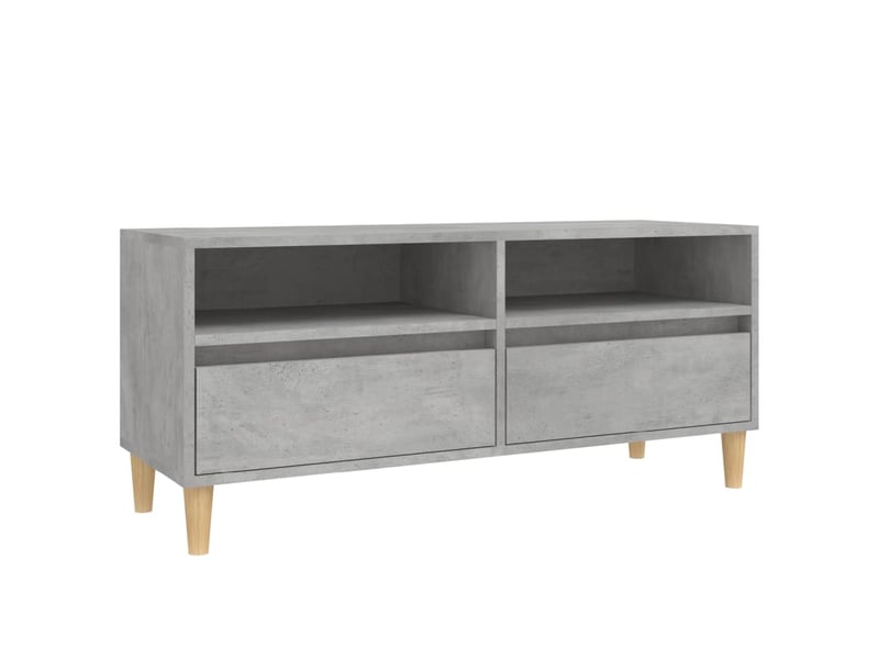  Meuble tv - banc tv - meuble de rangement gris béton 100x34,5x44,5 cm bois d'ingénierie  - Conforama A