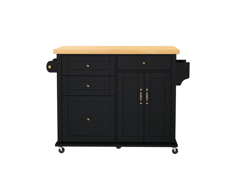  Desserte 2 portes 4 tiroirs coloris noir mdf desserte noir - Conforama A