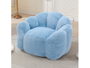 Fauteuil compact en forme de lotus 111x101x68 cm pour adulte sans montage — — — bleu