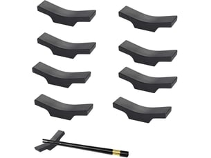 10pcs baguettes repose, porte-baguettes en alliage, porte-baguettes anti-chute, cuillère porte-fourchette, pour la décoration de table(noir)