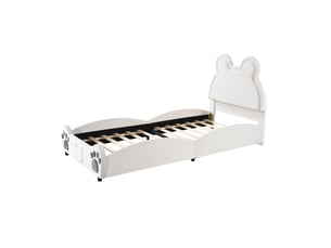 Lit simple 90x200 cm REDOM coloris blanc