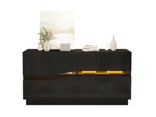Buffet 4 porte(s)  0 tiroir(s) HAVRYA  - 140 cm coloris noir 