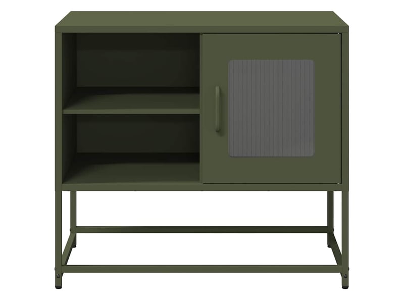  Meuble tv - banc tv - meuble de rangement vert olive 68x39x60,5 cm acier  - Conforama B