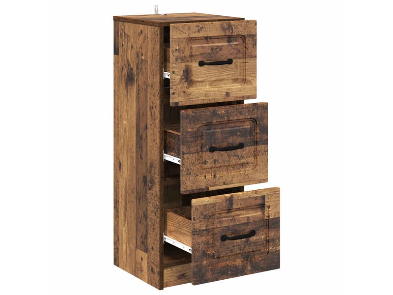  Armoire de rangement bureau, armoire à tiroirs bois ancien 33 x 34,5 x 87 cm  - Conforama E
