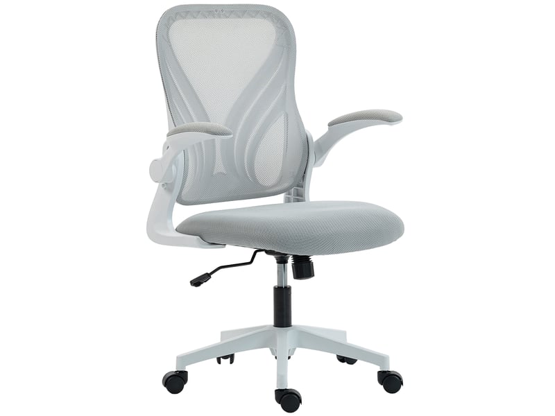  Fauteuil de bureau ergonomique en maille avec dossier rabattable et accoudoirs relevables 73x62x101-111 cm gris  - Conforama E