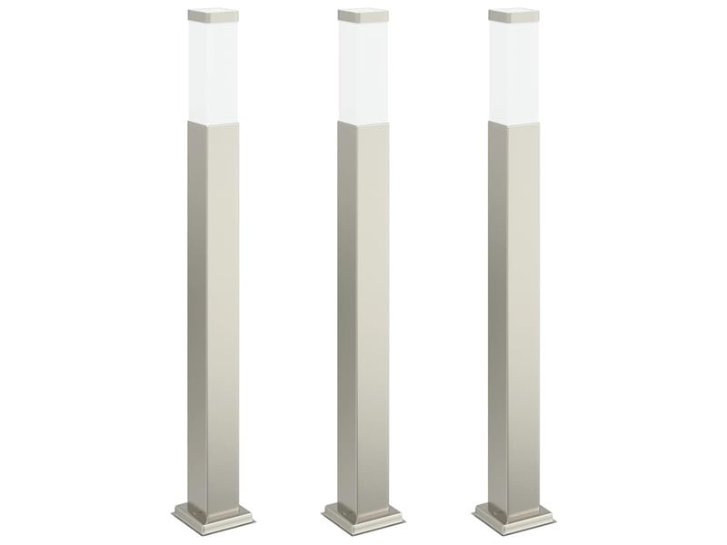 Lot de 3 borne lumineuse 80 cm acier inoxydable ip44 shl9540 - Conforama A