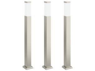 Lot de 3 borne lumineuse 80 cm acier inoxydable ip44 shl9540