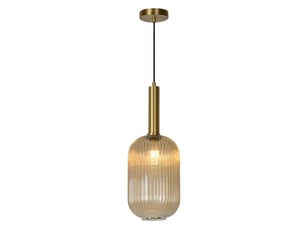 Suspension diam. 20 cm 1xe27 40 w cylindrique ambre - lucide - maloto