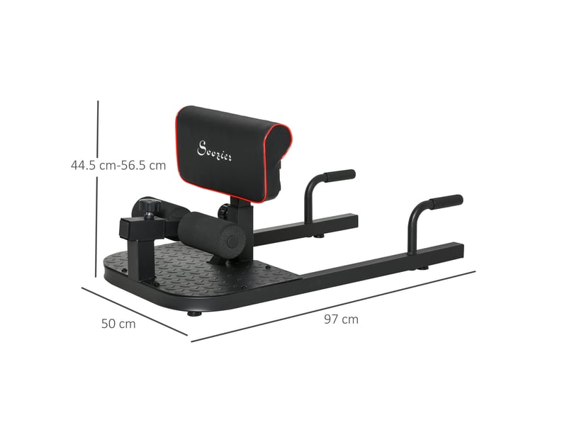 Appareil de squat sissy 3 en 1 noir en acier réglable, pour abdominaux, jambes et bras à domicile - Conforama C