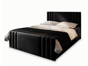 Lit avec rangement 140x200 cm MASSENO   coloris noir