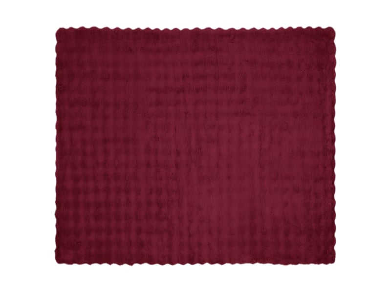  Couverture décorative, couverture antidérapante en fausse de lapin olite bordeaux shl18207  - Conforama E