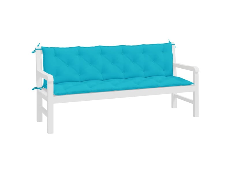  Lot de 2 coussins de banc de jardin, coussins d'assise turquoise tissu oxford cf58704  - Conforama D