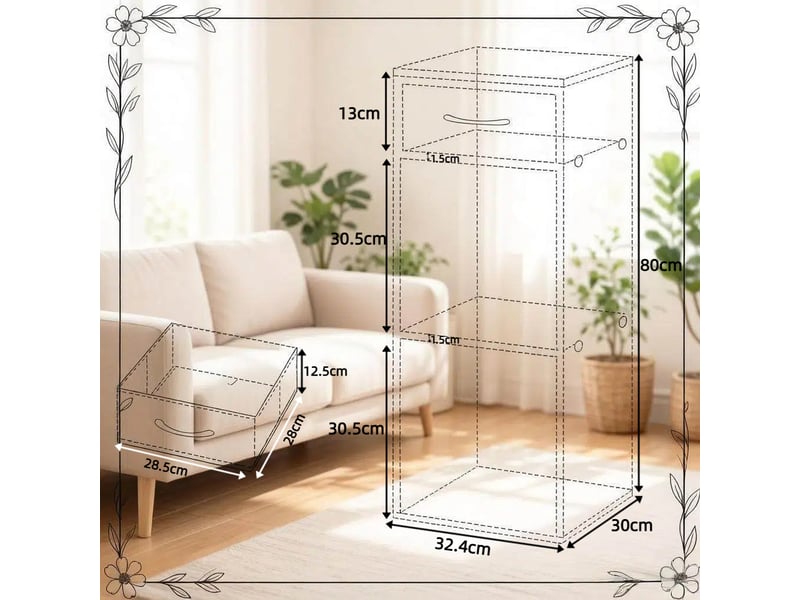  Bibliothèque cube ouverte avec tiroir tissu, étagère rangement blanche design moderne  - Conforama C