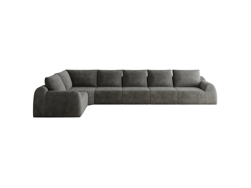  Canapé d'angle en l 401x200x85 cm 6 places, sans montage, —, gris foncé  - Conforama A