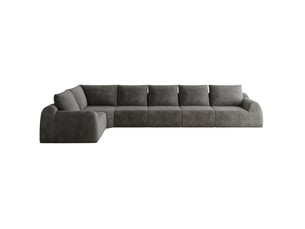 Canapé d'angle en l 401x200x85 cm 6 places, sans montage, —, gris foncé