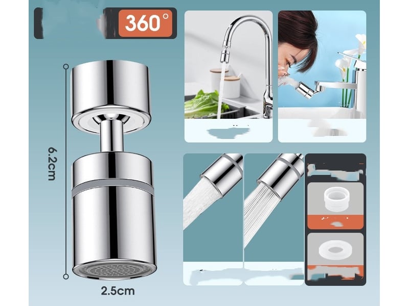  Aérateur de robinet, 360° pivotant embout robinet cuisine, 2 modes mousseur  - Conforama B