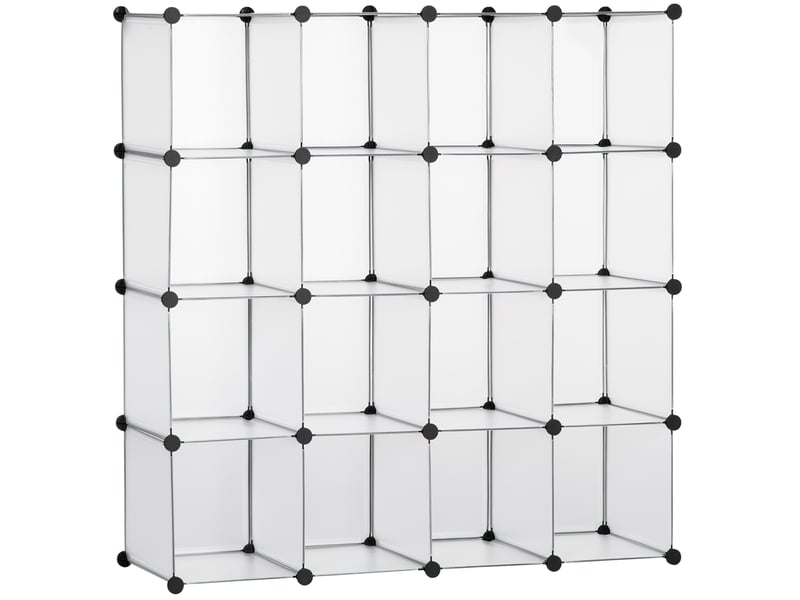  Étagère modulable 16 cubes 125 x 32 x 125 cm – blanc – rangement diy pour chambre enfant et salon  - Conforama A