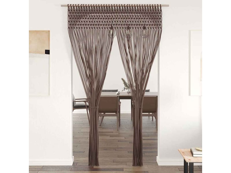  Rideau en macramé, rideau de porte taupe 140x240 cm coton cf43867  - Conforama B