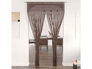 Rideau en macramé, rideau de porte taupe 140x240 cm coton cf43867