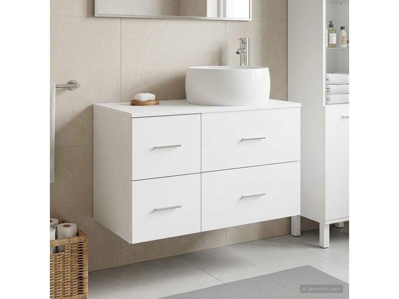  Ensemble de mobilier de salle de bain 2 pc blanc cf63984  - Conforama B