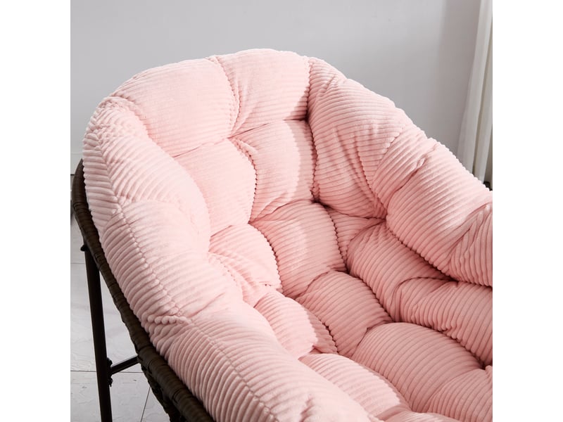  Fauteuil à bascule extérieur en rotin synthétique rose fauteuil œuf surdimensionné avec coussin  - Conforama W