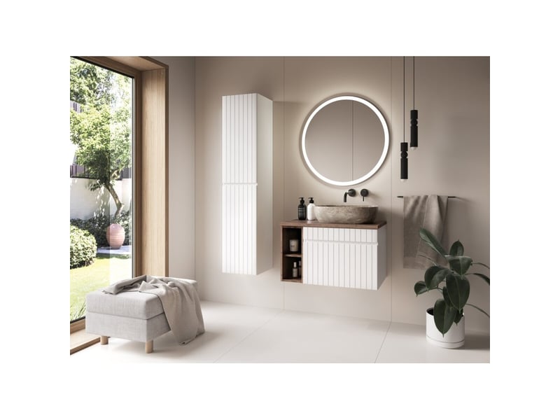  Miroir salle de bain led rond 60 cm sans cadre design  - Conforama B
