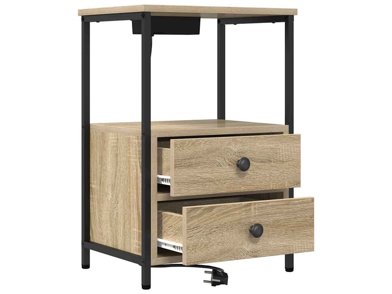  Table de chevet - cabinet de chevet - table de nuit 2 pièces chêne sonoma 40 x 31 x 60 cm  - Conforama D