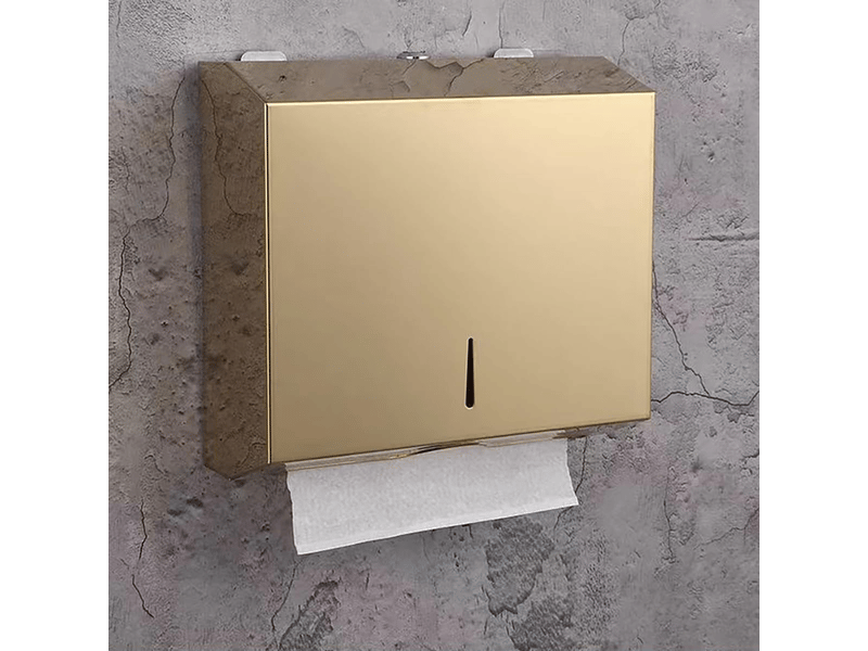  Distributeur d'essuie-mains mural en acier inoxydable avec serrure, distributeur de mouchoirs grande capacité,or  - Conforama A