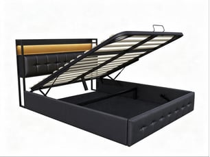 Lit coffre 140x190 cm coloris noir