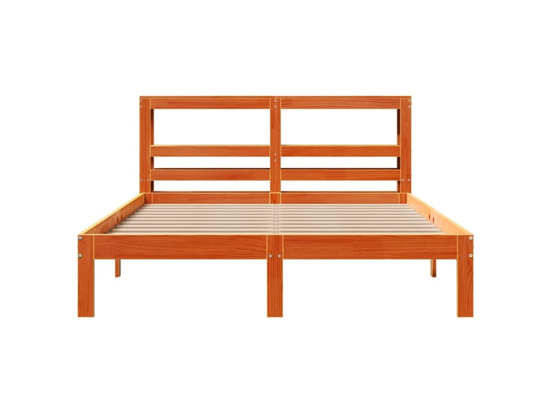  Lit double- lit adulte -  cadre de lit sans matelas  marron 135x190cm bois pin massif  - Conforama C
