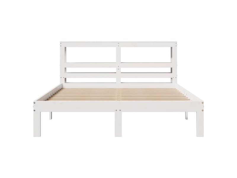 Lit double- lit adulte - cadre de lit avec tête de lit sans matelas blanc 120x200 cm - Conforama C
