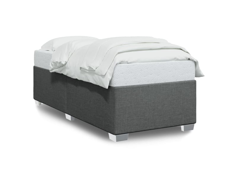  Lit simple- lit adulte -  cadre de lit sans matelas gris foncé 80x200 cm tissu  - Conforama A