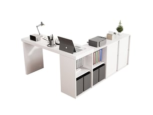Bureau d'angle enfant MEULVA 120 cm coloris blanc
