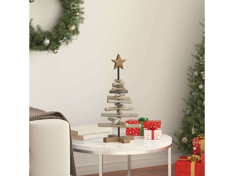 Sapin de noël, arbre de noël marron 60 cm bois de teck massif - Conforama D