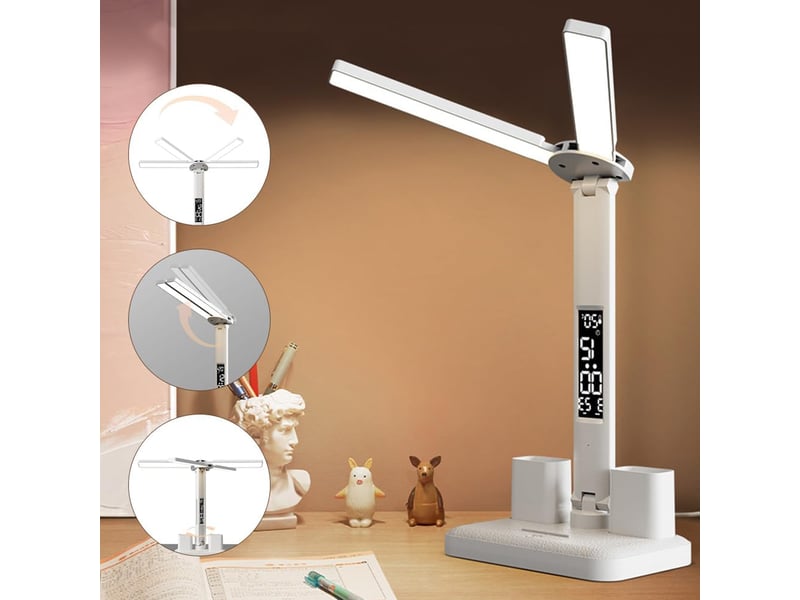 Lampe de bureau led double tête 40 led 3000-6000 k tactile anti-lumière bleue blanche chicfurn  - Conforama R