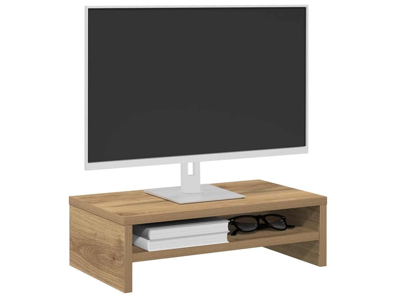  Support de moniteur, écran pc bureau chêne artisanal 42x24x13 cm bois ingénierie  - Conforama D