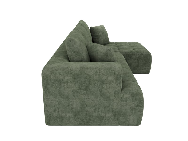  Canapé d'angle modulable vert en chenille, canapé 3 à 4 places sans structure, design bas pour salon et appartement  - Conforama W