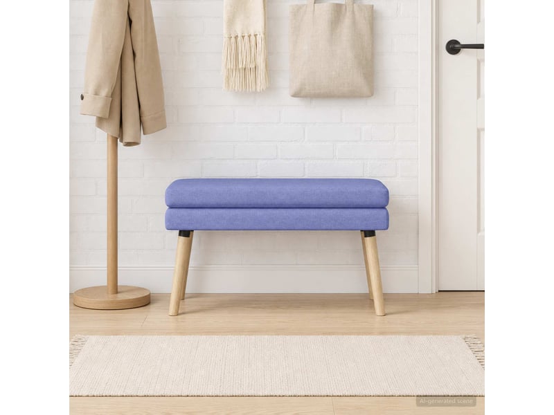  Banc d'entrée, banc à double couche bleu denim 80x40x47 cm tissu  - Conforama C