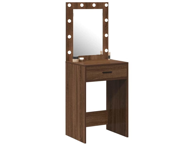 Coiffeuse, table de toilette chêne brun 50x41x135 cm bois d'ingénierie shl33790 - Conforama C