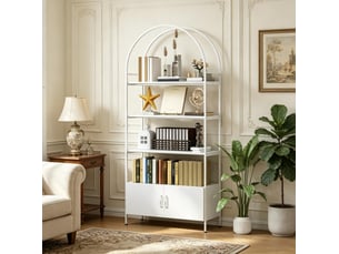 Bibliotheque coloris blanc 4 étagère(s) <strong>DESVIAE</strong> <strong></strong> - 30 cm x 187 cm