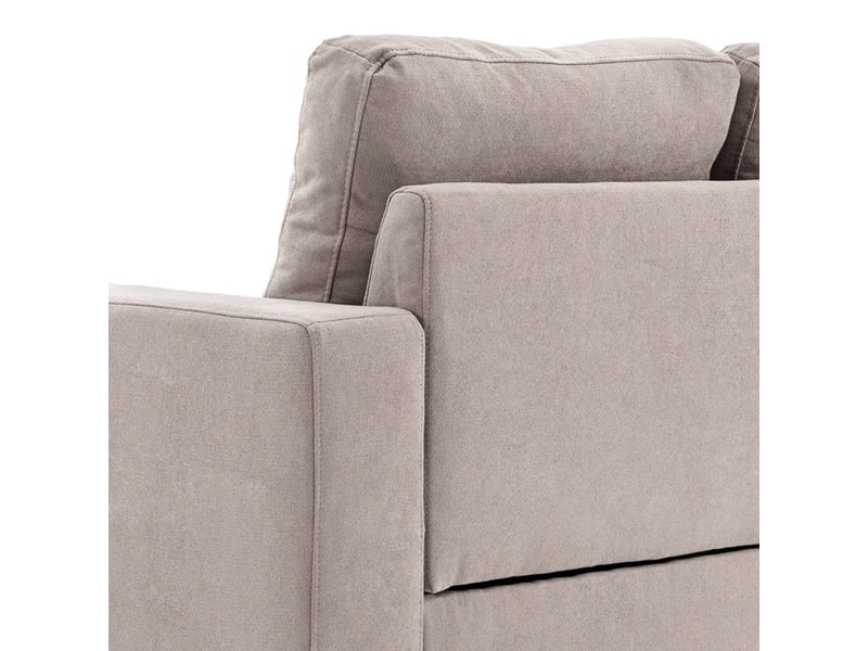  Canapé d'angle réversible 3 places en l 193 x 136 cm - tissu effet lin gris clair  - Conforama E