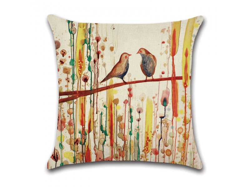  Lot de 4 housse de coussin - 45 x 45 cm, lot de 4 housses de coussin en lin, décorations fleur oiseau de vie pour canapé, jardin extérieur, lit, canapé, voiture, blanc  - Conforama D