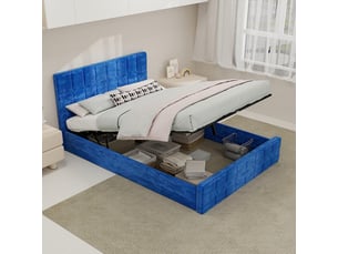 Lit coffre 140x200 cm MIVRAY coloris bleu