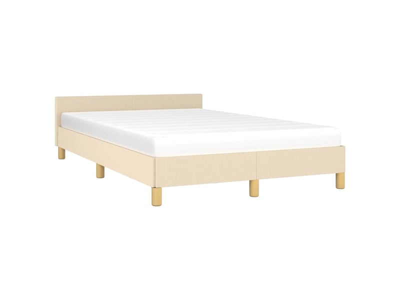  Lit double- lit adulte -  cadre de lit sans matelas crème 120x200 cm tissu  - Conforama B