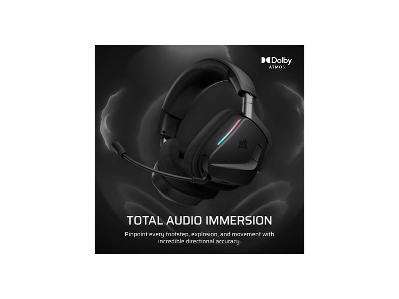  Casque gaming sans fil sur oreille void max v2 carbone dolby atmos 2.4ghz bluetooth micro boom batterie 70h led COR0840440484646 - Conforama D