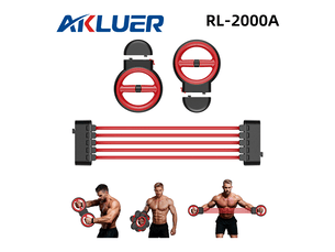 Akluer rl-2000a-noir, rouge 3-en-1 entraînement de bras réglable & expanseur thoracique, niveau d'amortissement de précision 0-8, sécurité et durabilité, bandes de résistance, entraînement de force physique, accessoires sportifs